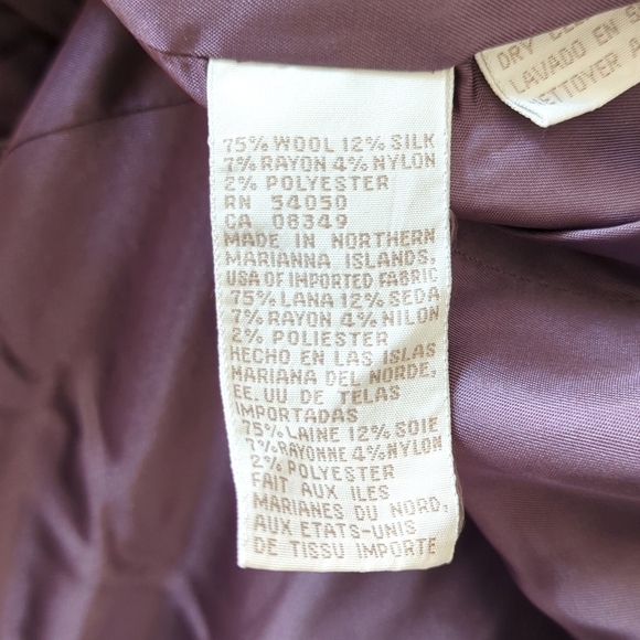 Jones New York 90's Vintage Wool & Silk Speckled Twill Blazer Jacket Purple 6 - Picture 6 of 14